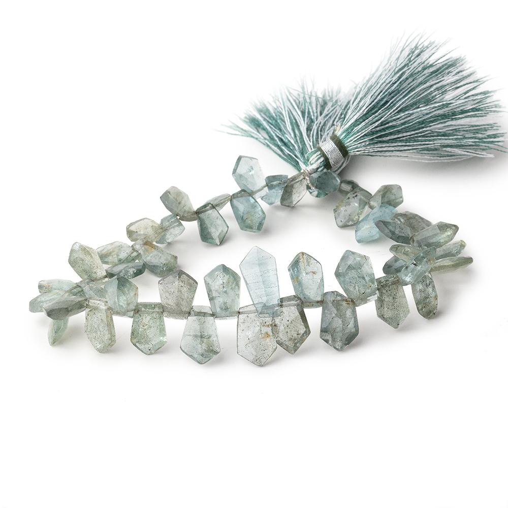 8x6-14x7mm Moss Aquamarine Faceted Fancy Shape Beads 8 inch 42 pcs