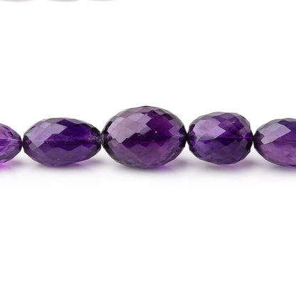 8x6-15x11mm Amethyst Faceted Olive Beads 16 inch 38 pieces