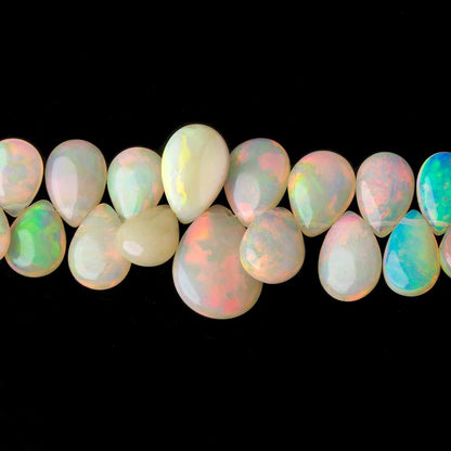 8x6-16x12mm Ethiopian Opal Plain Pear Beads 7.5 inch 55 pcs A Grade