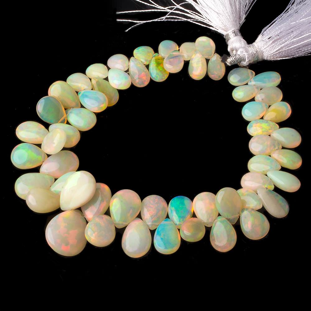 8x6-16x12mm Ethiopian Opal Plain Pear Beads 7.5 inch 55 pcs A Grade