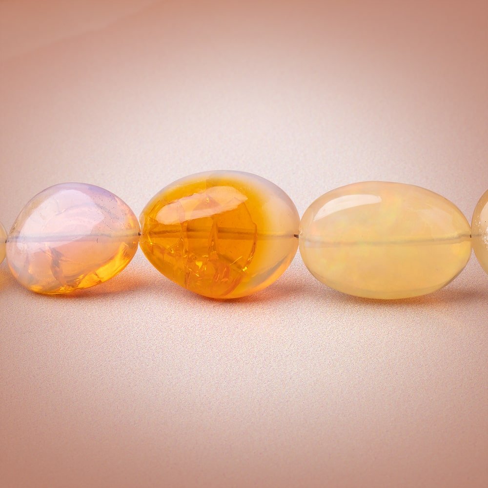 8x6-16x13mm Golden Ethiopian Opal Plain Nugget Beads 18 inch 43 pieces AA
