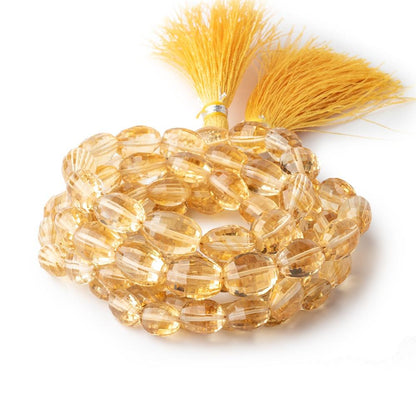 8x6-16x9mm Citrine Checkerboard Faceted Oval Beads 18 inch 46 beads