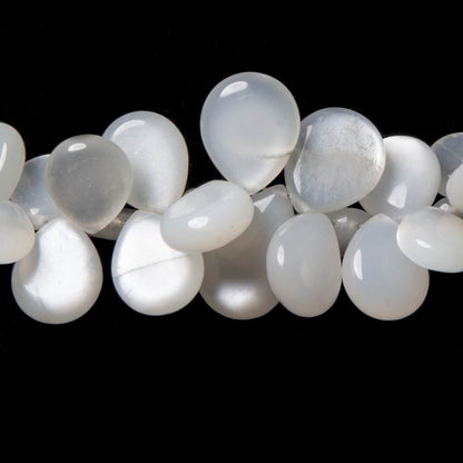 10x12-10x14mm Ceylon White Moonstone plain pear beads 18 inch 110 pieces