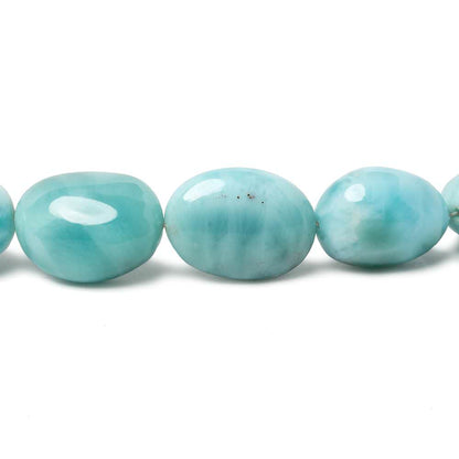 8x6-17x12mm Larimar plain nugget beads 19 inch 41 pieces AAA Grade
