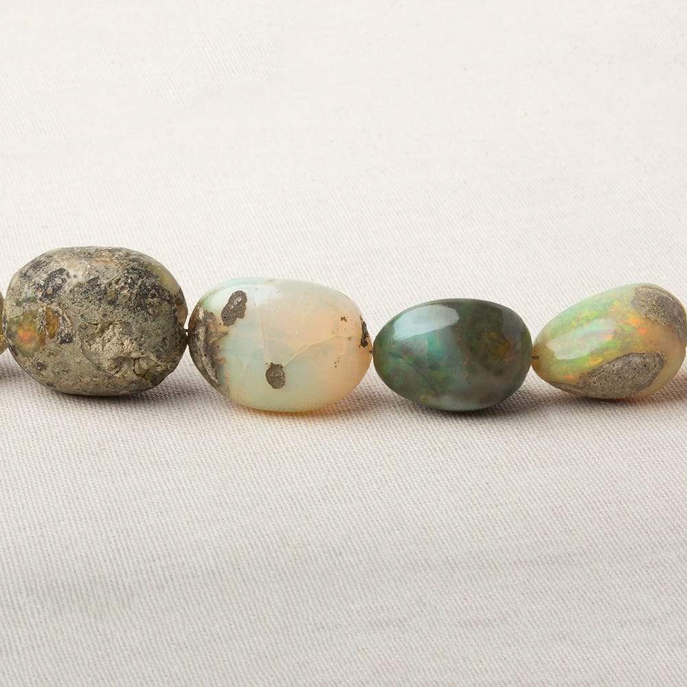 8x6-18x14mm Ethiopian Opal plain nugget beads 18 inch 39 pieces A