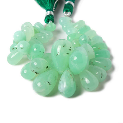 8x6-19x11mm Chrysoprase plain tear drop beads 5 inch 42 pieces