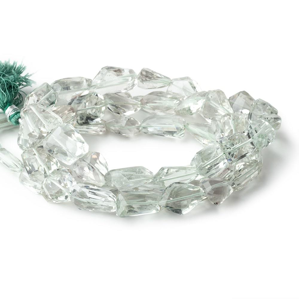 8x6-19x9mm Prasiolite faceted nugget beads 16 inch 32 pieces AAA