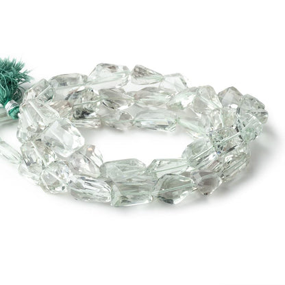 8x6-19x9mm Prasiolite faceted nugget beads 16 inch 32 pieces AAA