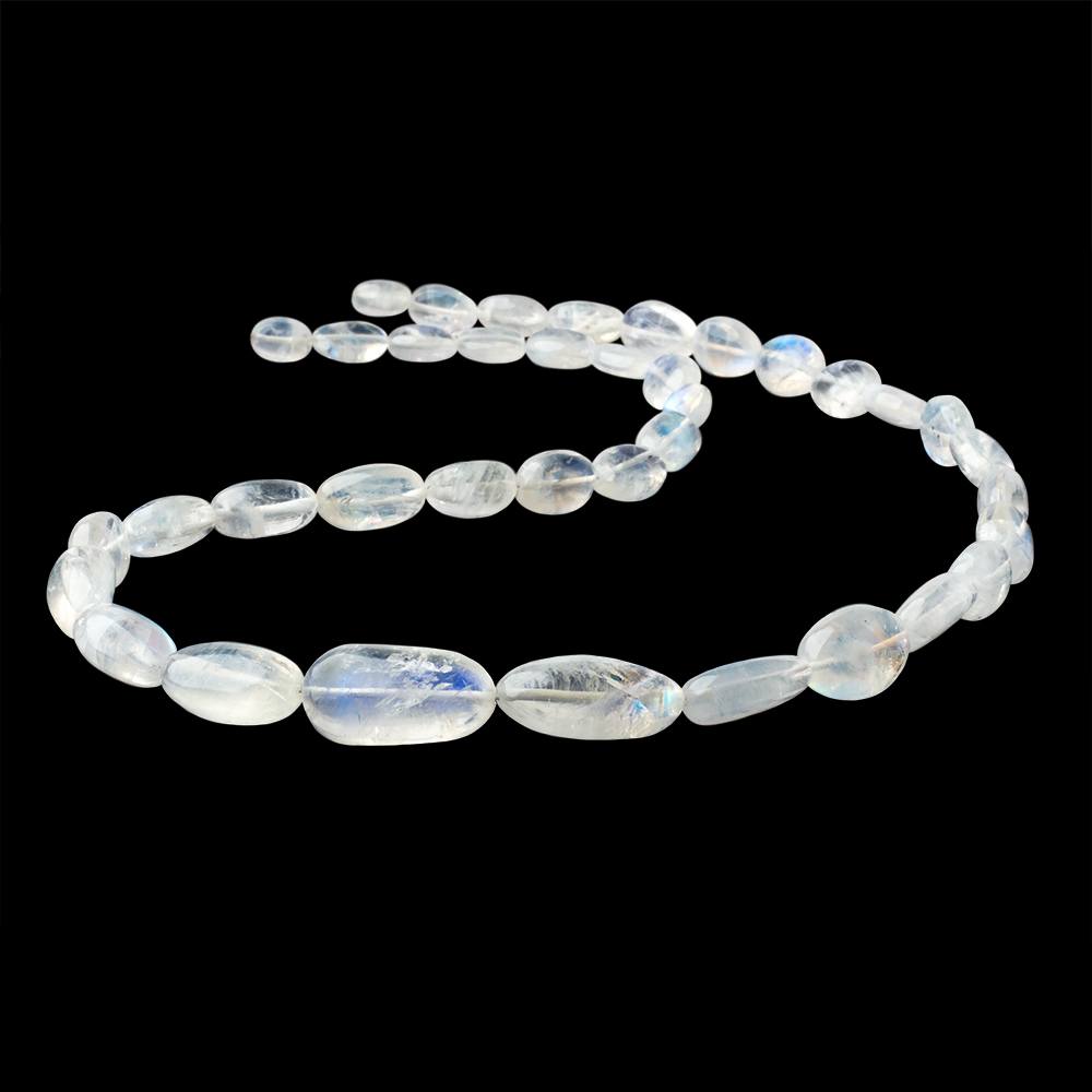 8x6-23x12mm Rainbow Moonstone Plain Nugget Beads 18 inch 38 pieces AA