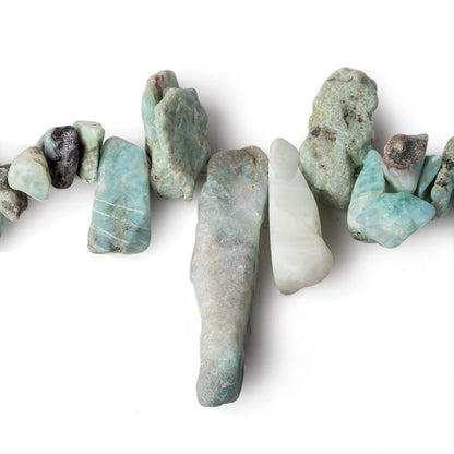 8x6-40x8mm Larimar top drilled Natural Crystal Chip beads 7.5 inch 35 beads