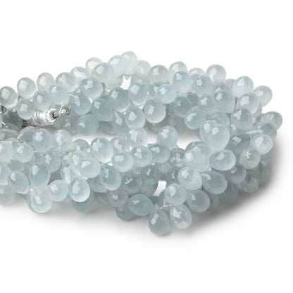 8x6-9x6.5mm Aquamarine Faceted Tear Drop Beads 7.5 inch 70 pieces AAA