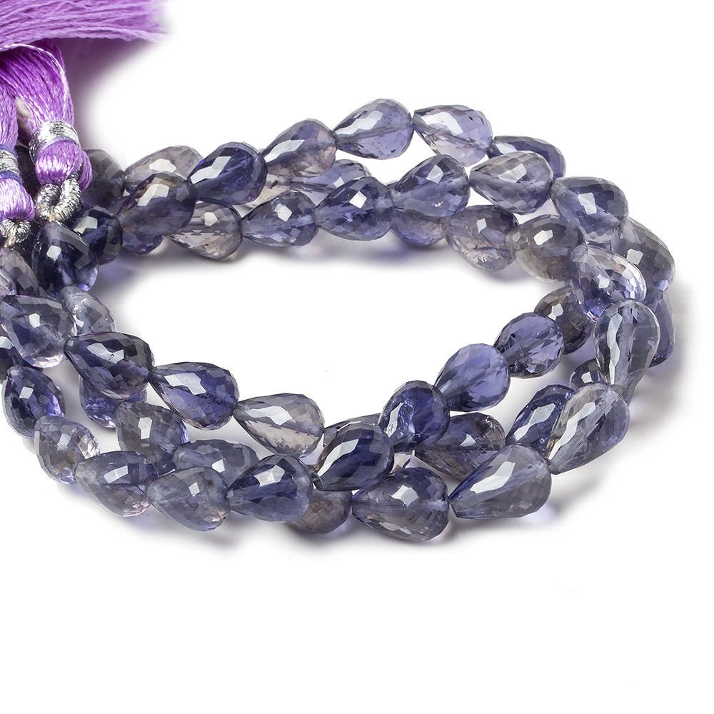 8x6-9x6mm Iolite straight drilled tear drops 8inch 22 beads AA
