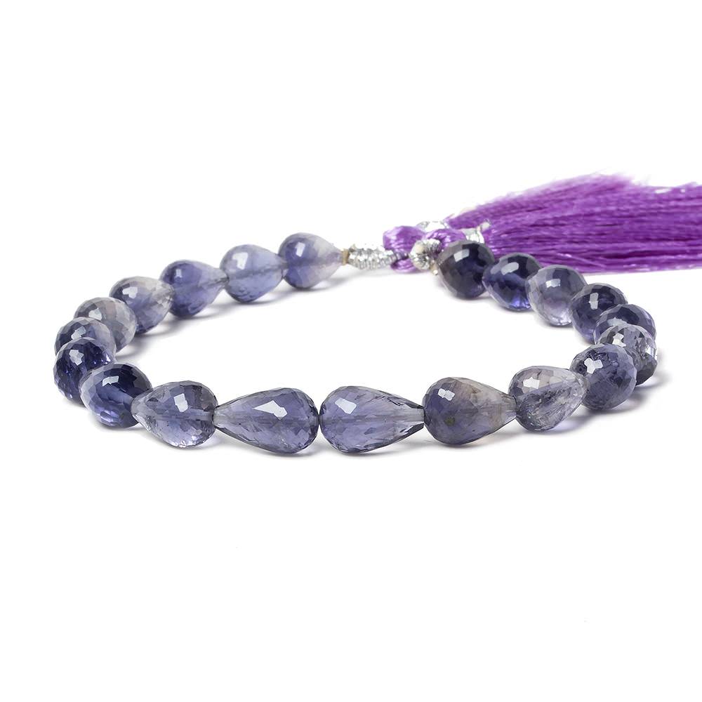 8x6-9x6mm Iolite straight drilled tear drops 8inch 22 beads AA