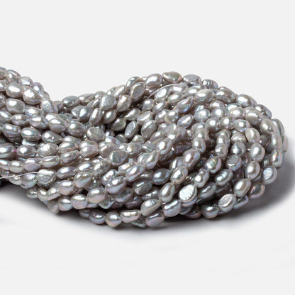 10x7mm Venetian Silver straight drilled Baroque Pearls 16 inch 44 pieces