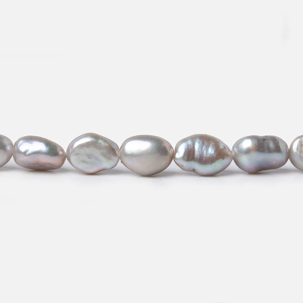 10x7mm Venetian Silver straight drilled Baroque Pearls 16 inch 44 pieces