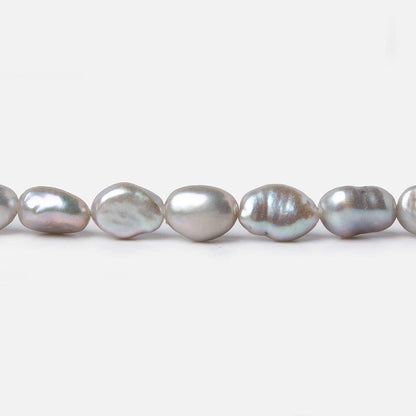 10x7mm Venetian Silver straight drilled Baroque Pearls 16 inch 44 pieces