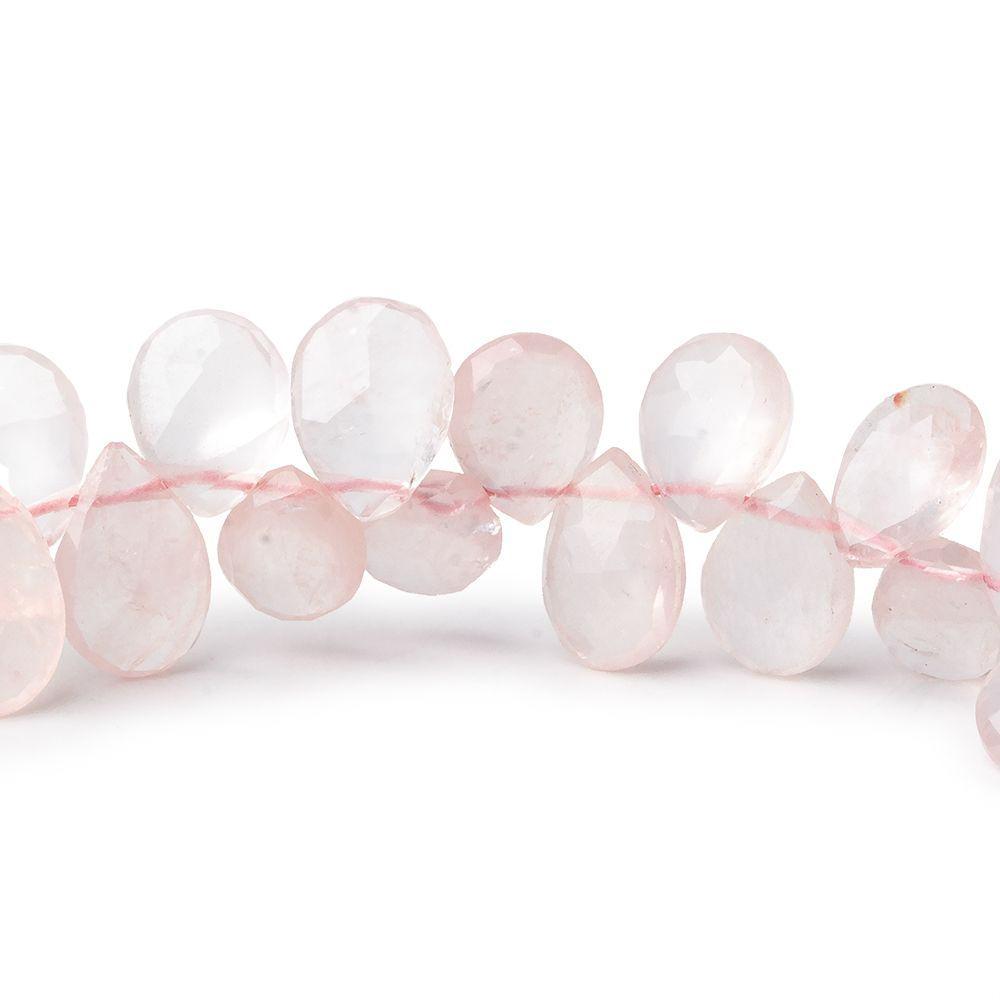 8x6-9x7mm Rose Quartz faceted pear beads 7.5 inch 60 pieces