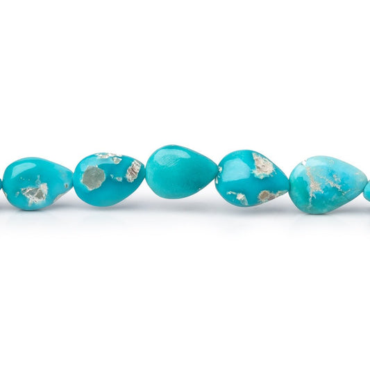 8x6-9x7mm Sleeping Beauty Turquoise Plain Pear Beads 8 inch 23 pieces