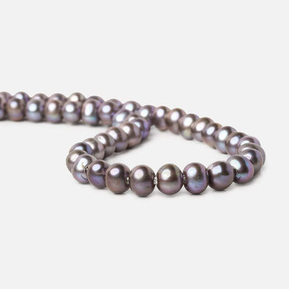 8x6-9x7mm Tri Color Peacock 2.5mm Large Hole Off Round Freshwater Pearl 15 inch 58 pcs