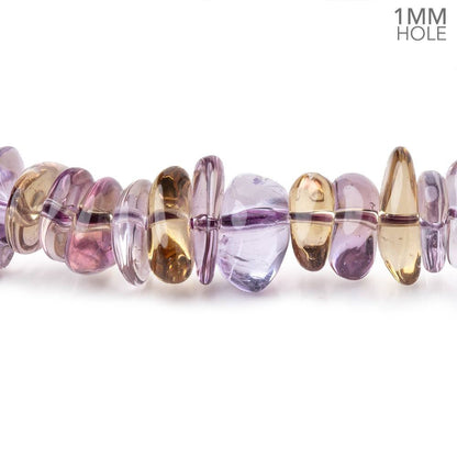8x6-9x8mm Ametrine Side Drill Plain Nuggets 16 inch 96 Beads 1mm hole