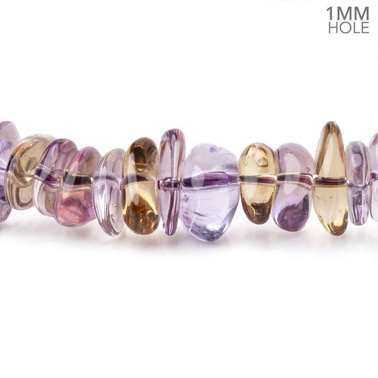 8x6-9x8mm Ametrine Side Drill Plain Nuggets 16 inch 96 Beads 1mm hole