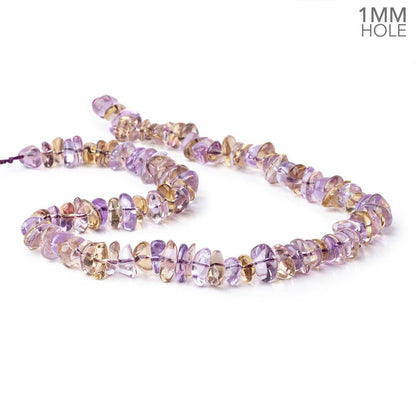 8x6-9x8mm Ametrine Side Drill Plain Nuggets 16 inch 96 Beads 1mm hole