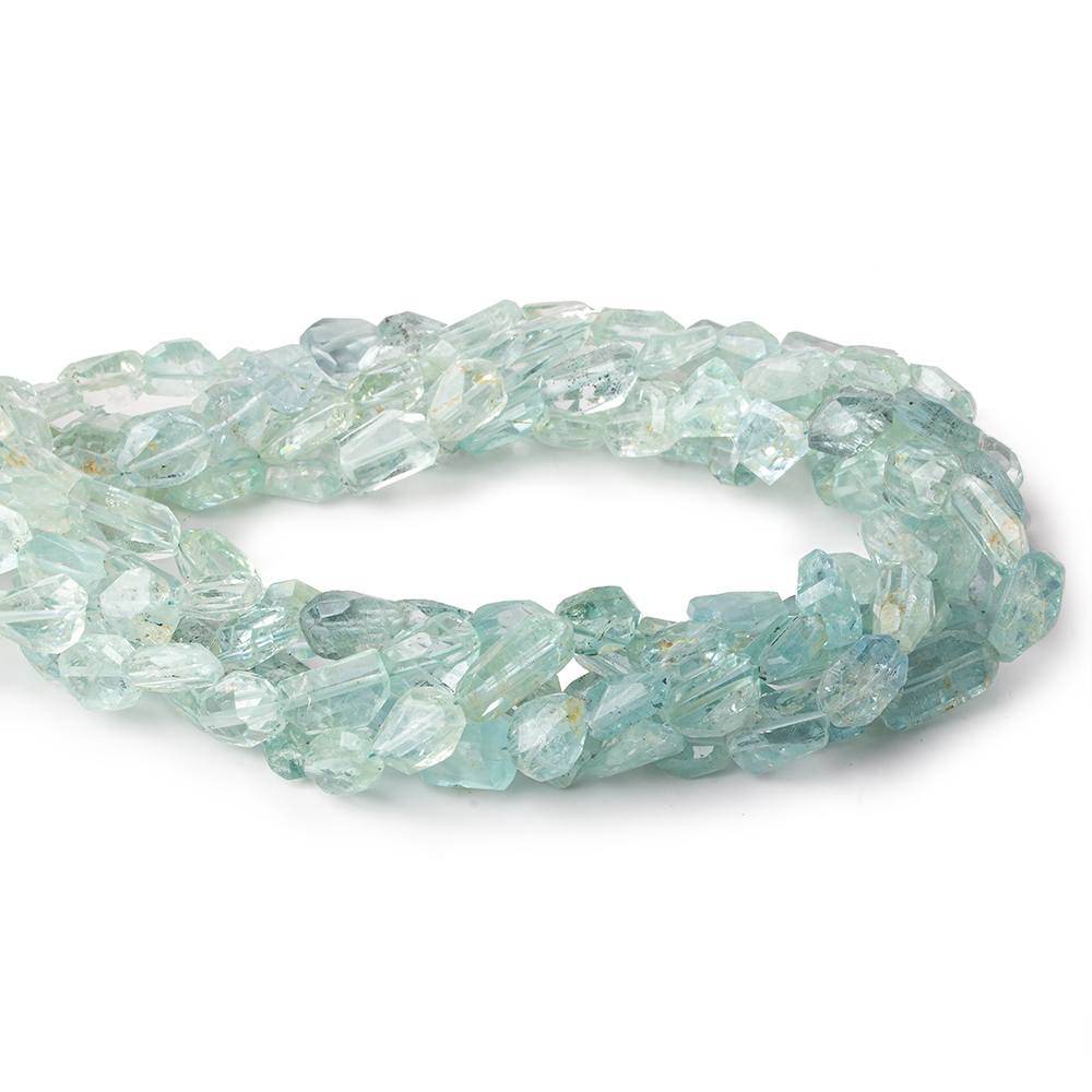 8x6-9x8mm Aquamarine Faceted Nuggets 16 inch 40 beads A