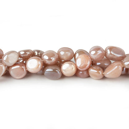 8x6-9x8mm Mystic Multi peach Moonstone plain nuggets 16 inch 45 beads