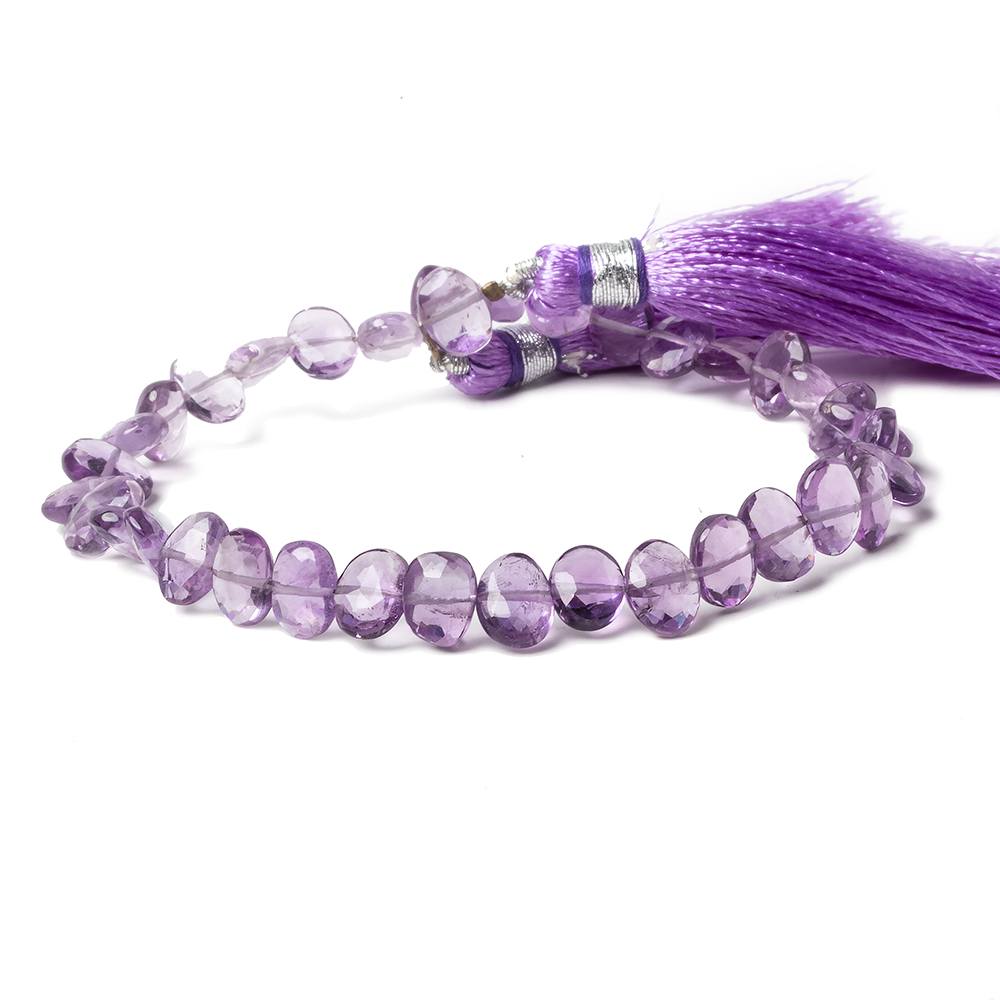 8x6 Amethyst Side Drilled Faceted Oval Beads 8 inch 32 pieces