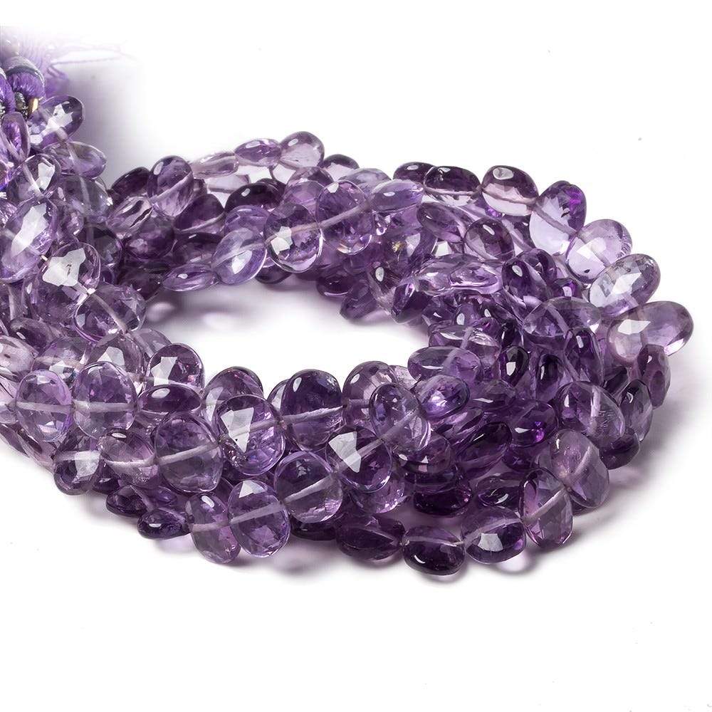 8x6 Amethyst Side Drilled Faceted Oval Beads 8 inch 32 pieces