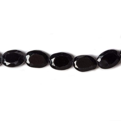 8x6mm Black Spinel bezel faceted oval beads 13 inch 41 pieces