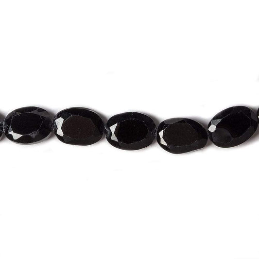8x6mm Black Spinel bezel faceted oval beads 13 inch 41 pieces