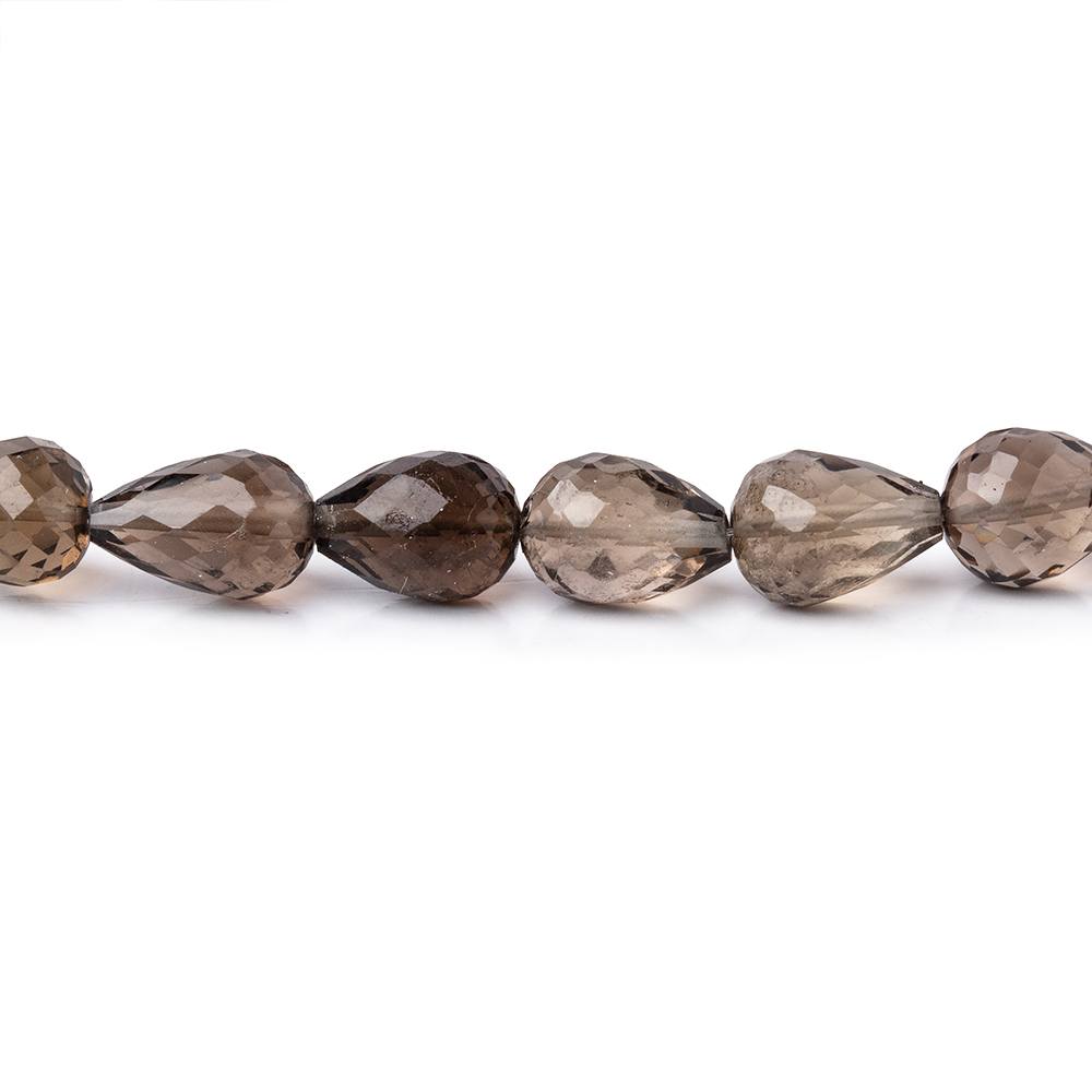 8x6mm Light Smoky Quartz Faceted Tear Drop Beads 17 inch 55 pieces