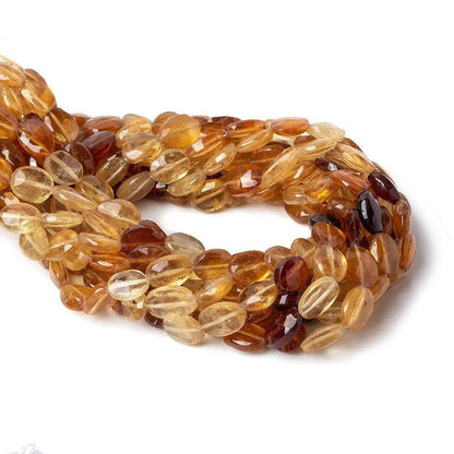 8x6mm Shaded Hessonite Garnet Straight Drill Faceted Ovals 12.75 inch 40 pcs