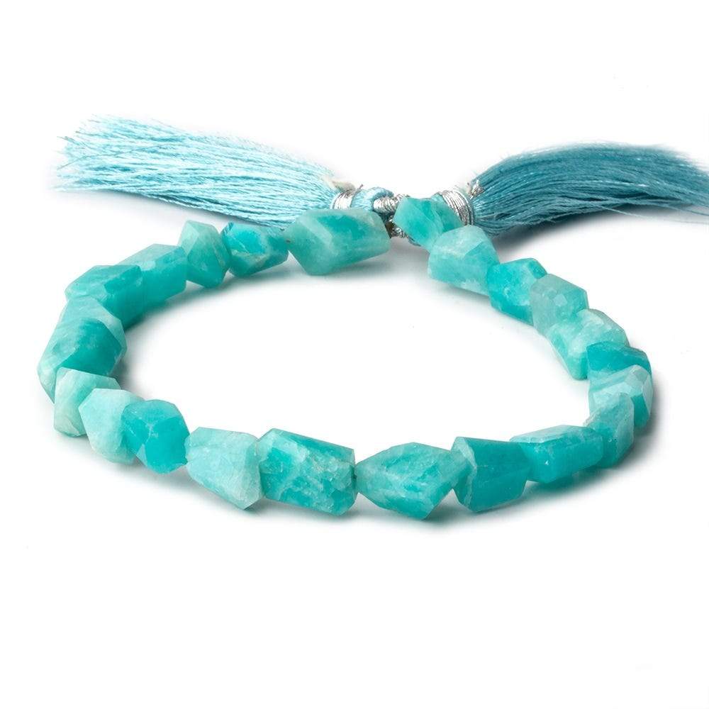 8x7-10x7mm Amazonite angular faceted nuggets 8 inch 22 pieces