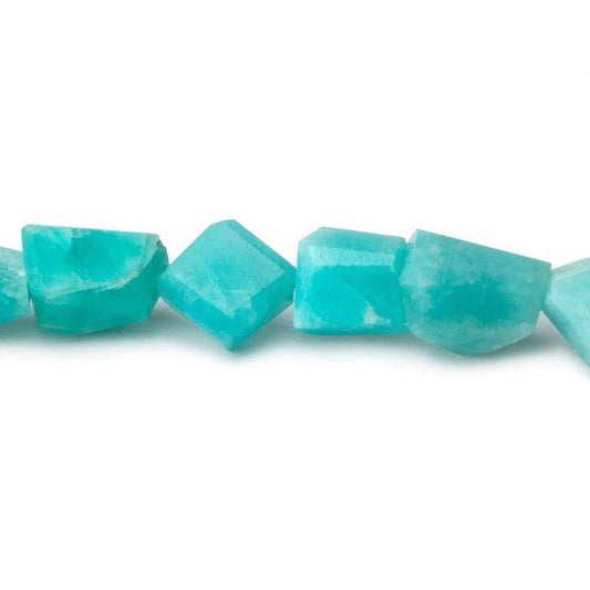 8x7-10x7mm Amazonite angular faceted nuggets 8 inch 22 pieces