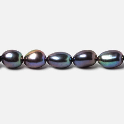 8x7-11x8mm Peacock straight drill Oval Freshwater Pearls 15 inch 36 pieces AA