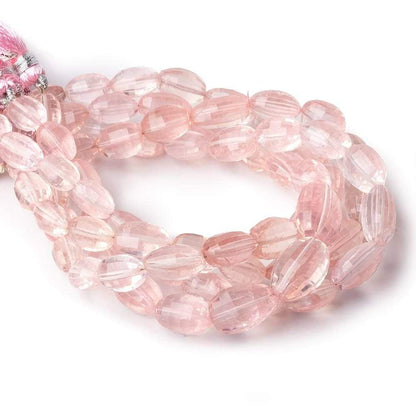 8x7-12x8mm Rose Quartz faceted oval beads 7.75 inch 18 pieces A