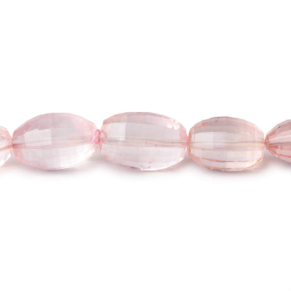 8x7-12x8mm Rose Quartz faceted oval beads 7.75 inch 18 pieces A