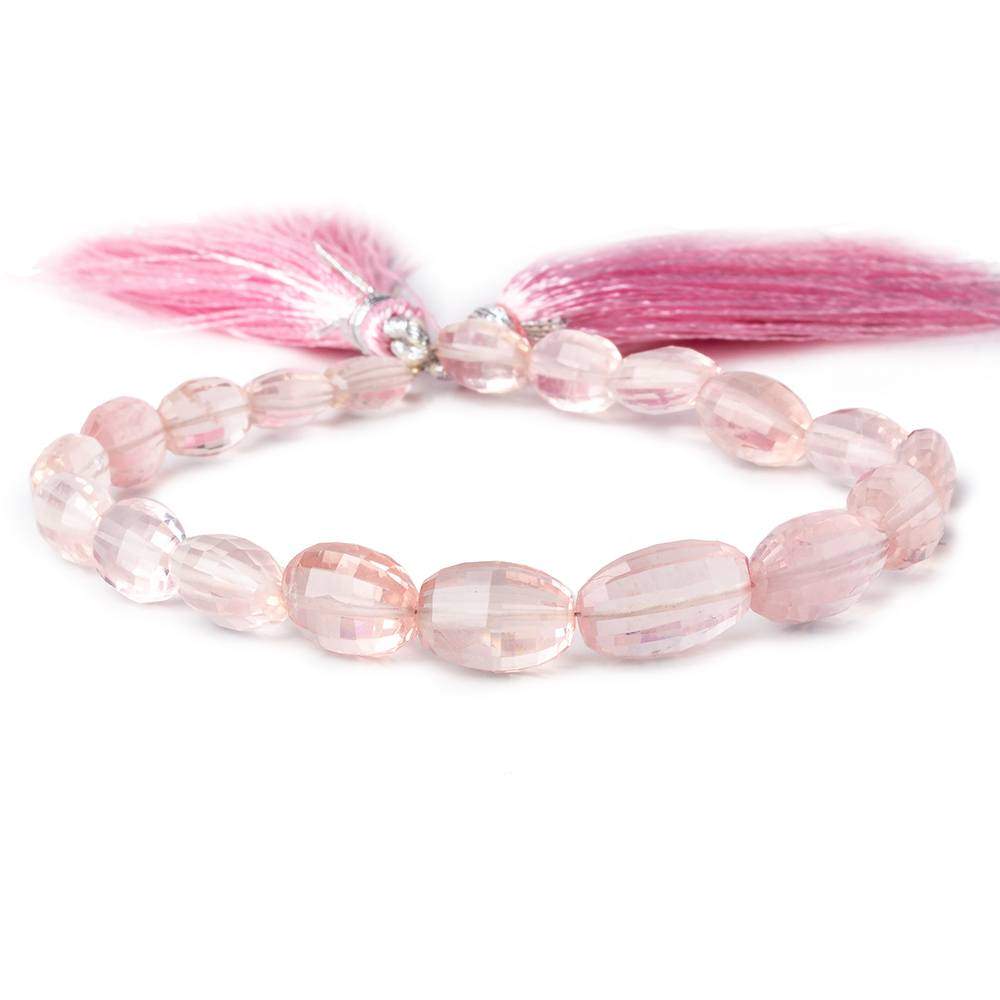 8x7-12x8mm Rose Quartz faceted oval beads 7.75 inch 18 pieces A