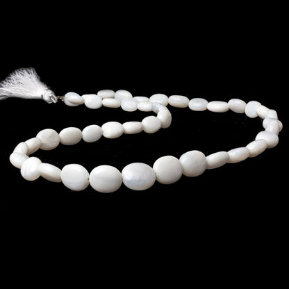 8x7-13x11mm White Opal plain oval beads 18 inches 42 pieces A