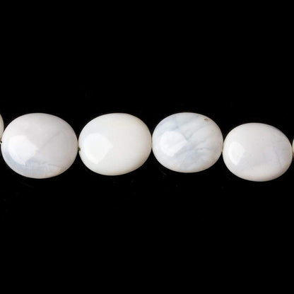 8x7-13x11mm White Opal plain oval beads 18 inches 42 pieces A
