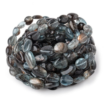 8x7-14x11mm Copper Moss Aquamarine Plain Nugget Beads 18 inch 42 pieces AAA