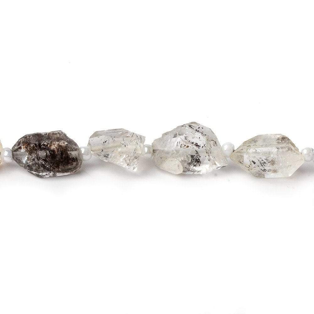 8x7-14x5mm Double Terminated Quartz Natural Crystal Beads 16 inch 42 pcs