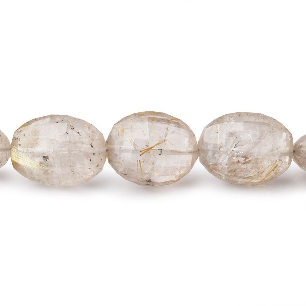 8x7-15x12mm Rutilated Quartz Faceted Ovals 16 inches 36 beads
