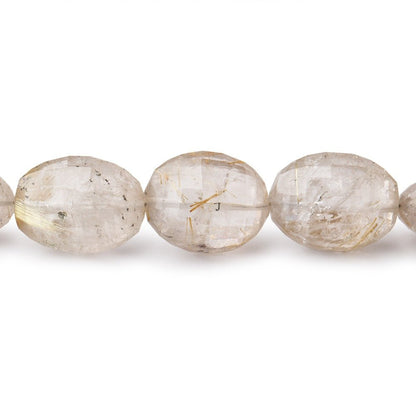 8x7-15x12mm Rutilated Quartz Faceted Ovals 16 inches 36 beads