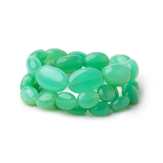 8x7-18x13mm Prase Opal Plain Oval Beads 18 inch 37 pieces AA