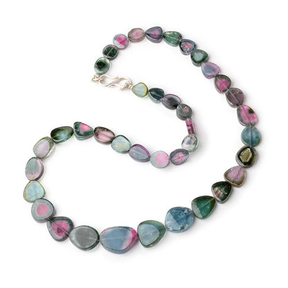 8x7-18x13mm Watermelon Tourmaline Slice Beads 17 inch 33 pieces AAA