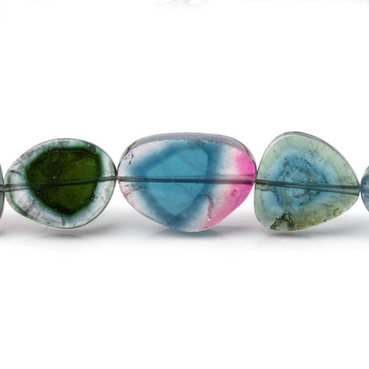 8x7-18x13mm Watermelon Tourmaline Slice Beads 17 inch 33 pieces AAA