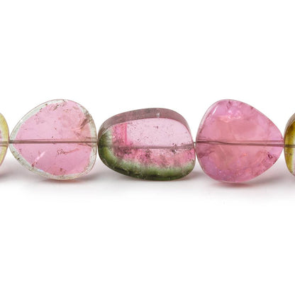 8x7-18x13mm Watermelon Tourmaline Slice Beads 18 inch 39 pieces AAA